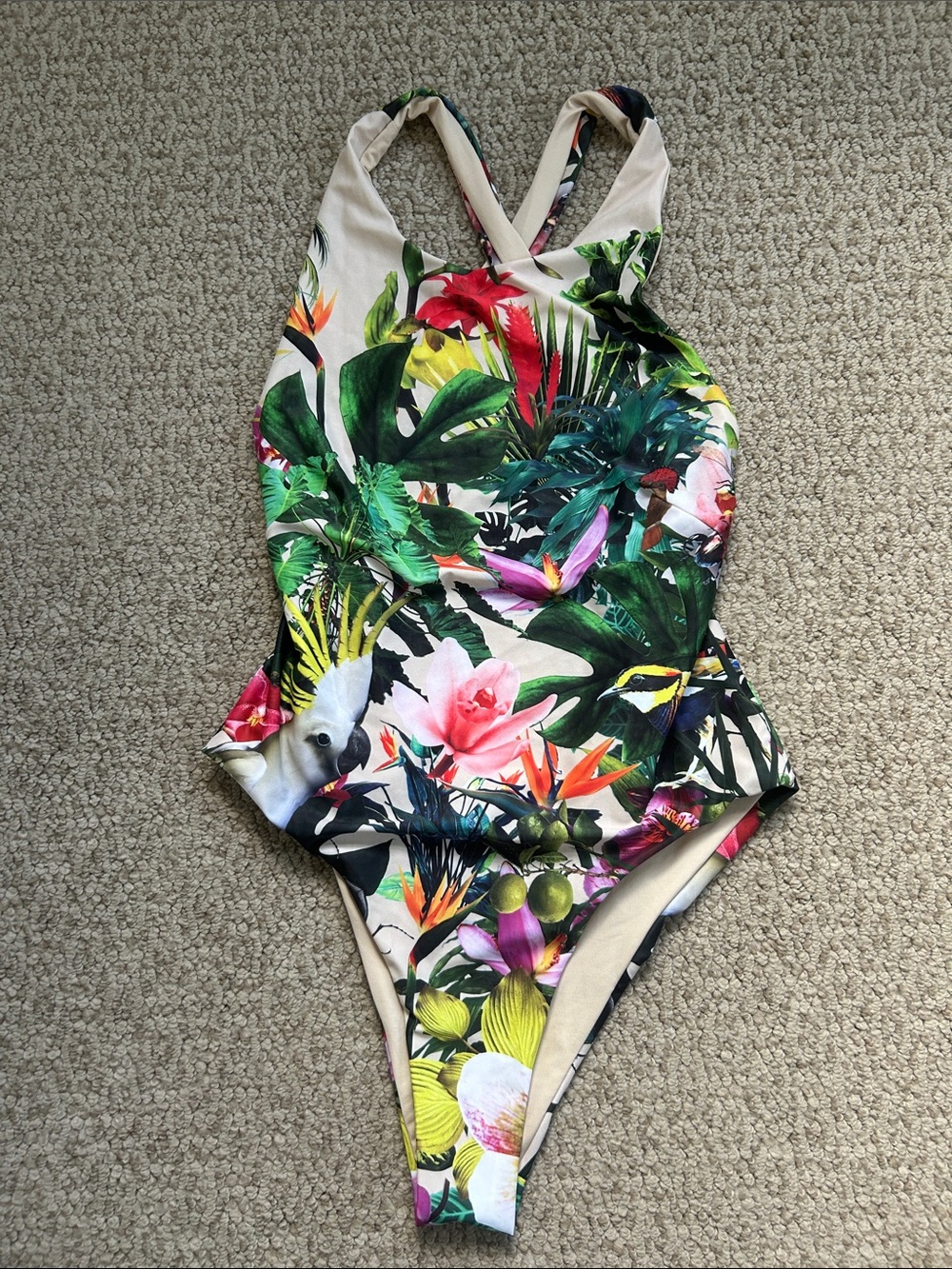 Tropical Floral One-Piece Swimsuit - Multicolor